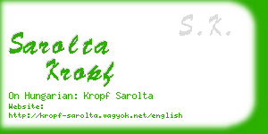 sarolta kropf business card